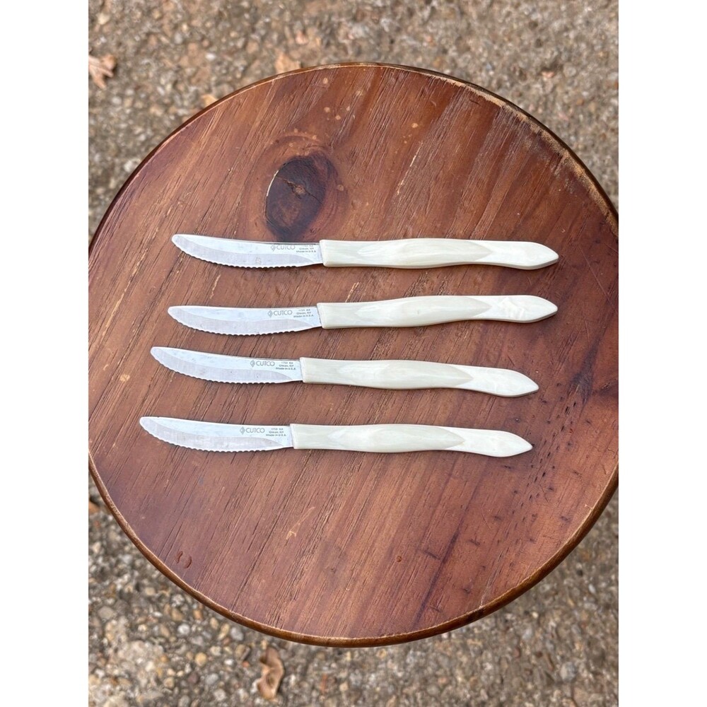 CUTCO 1759 KC White Pearl Handle Serrated Steak/Table Knife Set Of 4